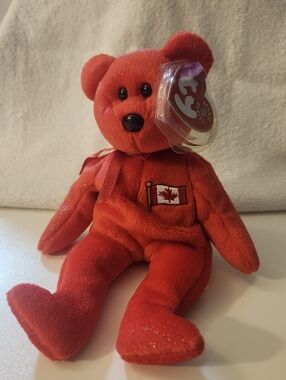 Retired Beanie Baby 'Pierre', Red With Embroidered Canadian Flag